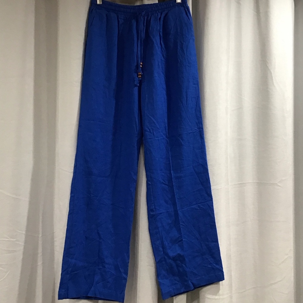 Love Tree Womens Linen Blend Premium Collection Vibrant Blue Pants